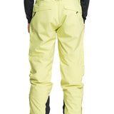 Quiksilver Utility Shell Pant 2025 - A pair of yellow snow pants with a zippered pocket on the right thigh and two zippered pockets at the waist.