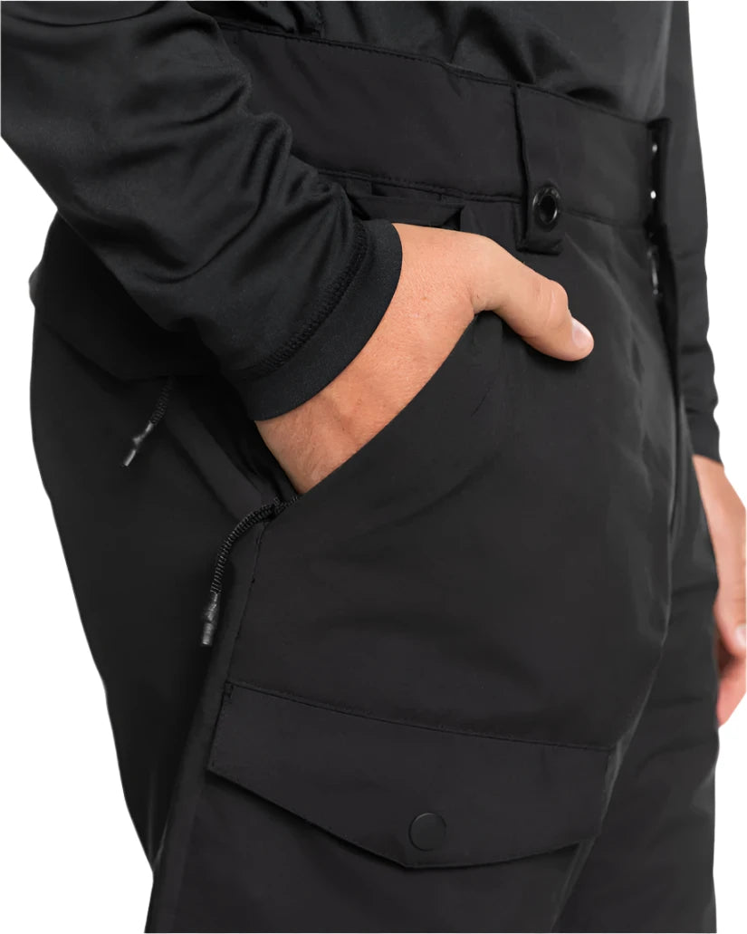 Quiksilver Utility Shell Pant 2025 - Black pants with zippered pockets and a button fly.