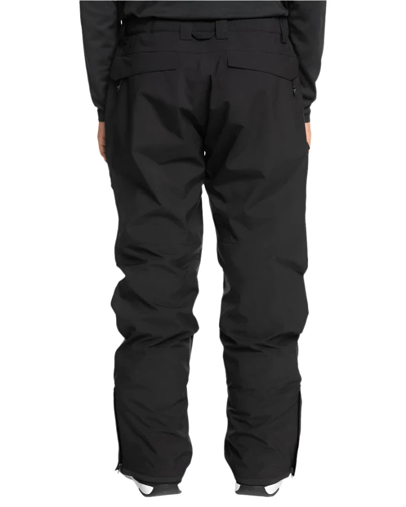 Quiksilver Utility Shell Pant 2025 - Black snow pants with zippered pockets and adjustable cuffs.