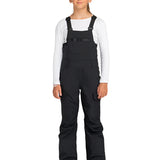 Roxy Junior Girls' Non Stop Insulated Bib - A black bib with a white logo on the left leg and a small pocket on the right side.