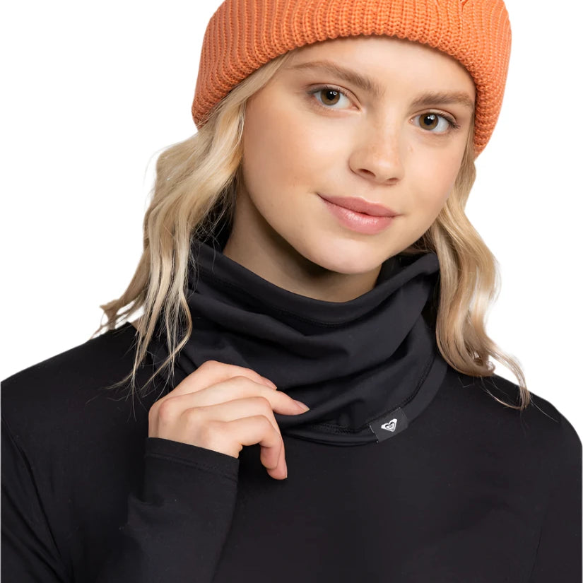 Roxy Women's Lana Collar - A salmon-colored beanie with a ribbed cuff and "ROXY" embroidered on the front.