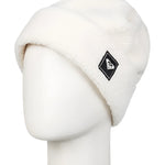 Roxy Women's Valwood Beanie 2025 - A white beanie with a black logo featuring a heart and an arrow on the front.