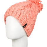 Roxy Women's Winter Beanie 2025 - A light pink beanie with a pom-pom on top.