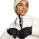 Roxy Women's Jetty Solid Glove 2025 - A black glove with a white logo on the wrist cuff.