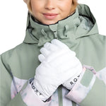 Roxy Women's Jetty Solid Glove 2025 - A pair of solid-colored gloves with a black strap and buckle on the wrist.