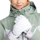 Roxy Women's Jetty Solid Glove 2025 - A pair of solid-colored gloves with a black strap and buckle on the wrist.