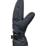 Roxy Women's Jetty Solid Mitt - A black mitt with a solid pattern, featuring a strap and buckle on the wrist.