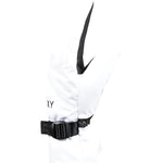 Roxy Women's Jetty Solid Mitt 2025 - A white mitt with a black strap and buckle on the wrist, featuring a solid pattern.