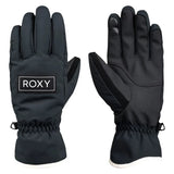 Roxy Women's Freshfield Glove - A pair of black gloves with a white logo on the back of one glove that reads "ROXY" in bold, block letters.