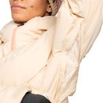 Roxy Women's Alofted Puffy Insulated Jacket - A cream-colored puffer jacket with a zippered front and hood.