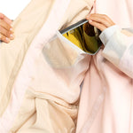 Roxy Women's Dawnrae Parka Jacket 2025 - A cream-colored parka jacket with a hood and zip closure, featuring a mesh pocket on the chest.