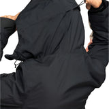 Roxy Women's Peakside Insulated Jacket 2025 - A black insulated jacket with a hood, featuring a zippered front and two side pockets.