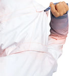 Roxy Women's Jet Ski Insulated Jacket - A white jacket with a hood, featuring pink stitching and a zipper closure on the front.