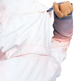 Roxy Women's Jet Ski Insulated Jacket - A white jacket with a hood, featuring pink stitching and a zipper closure on the front.