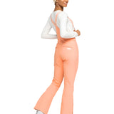 Roxy Women's Summit Bib Shell Pant 2025 - A pair of bib shell snow pants in a light blue color with a subtle pattern on the side pockets.