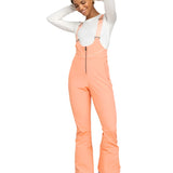 Roxy Women's Summit Bib Shell Pant 2025 - A pair of snow pants with a black and white patterned design on the side pockets.