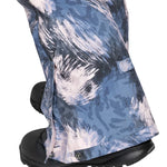 Roxy Women's Nadia Print Insulated Pant 2025 - A pair of snow pants with a blue and white abstract brush stroke pattern.