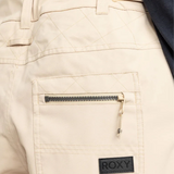 Roxy Women's Nadia Insulated Pant 2025 - A pair of cream-colored snow pants with a quilted pattern on the back pockets and belt loops.