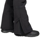 Roxy Women's Rising High Pant Short 2025 - Black snow pants with a zippered pocket on the side of one leg.