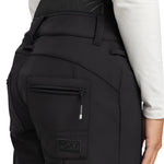 Roxy Women's Rising High Pant Short 2025 - Black snow pants with a zippered pocket on the back.