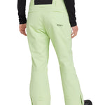 Roxy Women's Diversion Insulated Pant 2025 - A pair of light green snow pants with a black waistband and belt loops.