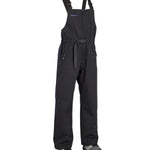 Airblaster Women's Every Body Insulated Bib 2025 - Black bib pants with a subtle white stripe down the side, featuring adjustable straps and zippered pockets.