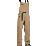 Airblaster Women's Every Body Insulated Bib 2025 - A pair of tan insulated bib overalls with a black strap and buckle on the waist.