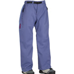 Airblaster Women's Every Body Shell Pant 2025 - A pair of gray snow pants with a black belt and zipper on the left side.