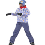 Airblaster Women's Every Body Shell Pant 2025 - A light blue snow pant with a white daisy pattern and orange centers.