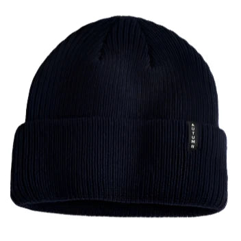 Autumn Select Beanie 2025 - A black beanie with a ribbed texture and a small white logo on the front.