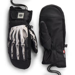 686 Primer mitts, black with white skeleton hand graphic and cinched wrist