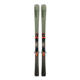 Elan Element 78 System Skis with EL 10.0 Bindings - A pair of skis with a green base color and black lettering, featuring an orange binding system.