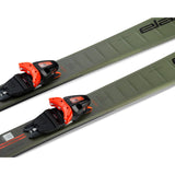 Elan Element 78 System Skis with EL 10.0 Bindings - Black skis with orange bindings and black straps.