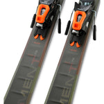 Elan Element 78 System Skis with EL 10.0 Bindings - Black skis with red and white lettering, featuring a black binding system.