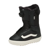 Vans Women's Encore Linerless Snowboard Boot 2025 - Black snowboard boot with white logo on side and black strap across top.