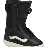 Vans Women's Encore Linerless Snowboard Boot 2025 - Black snowboard boot with white logo on side and black strap across front.