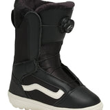 Vans Women's Encore Linerless Snowboard Boot 2025 - Black snowboard boot with white logo on side and black strap across front.