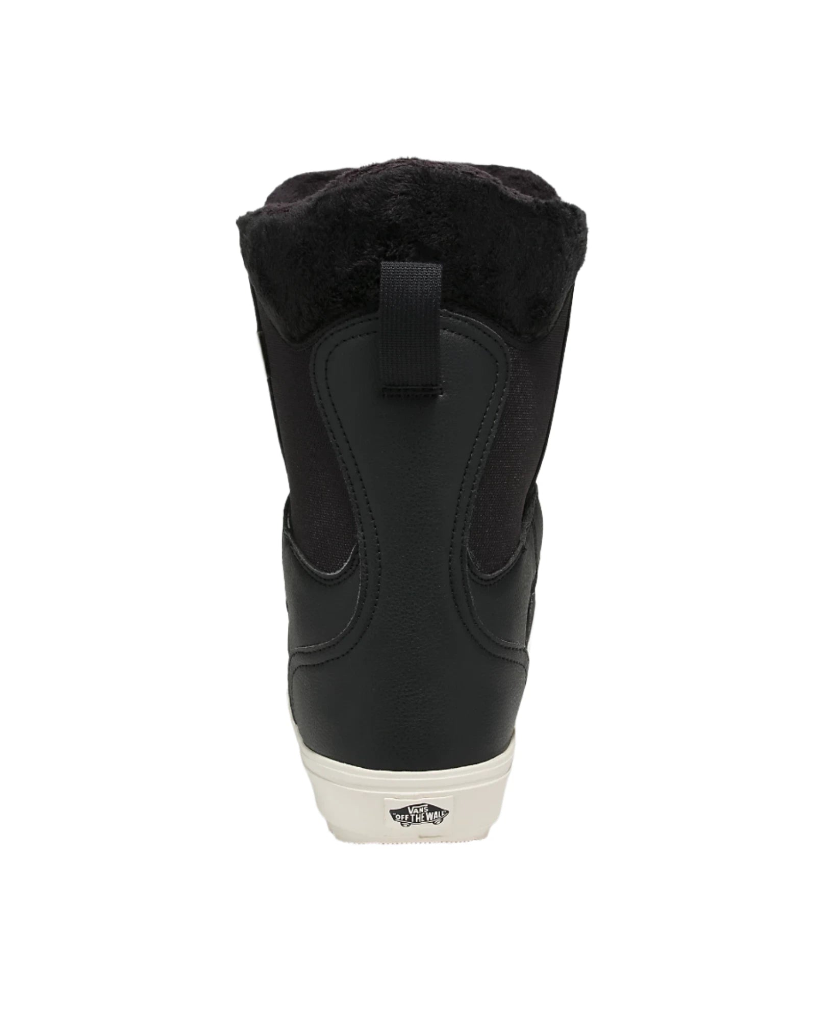 Vans Women's Encore Linerless Snowboard Boot 2025 - A black snowboard boot with a white sole and heel.