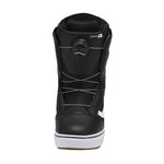 Vans Women's Encore OG Snowboard Boot 2025 - A black snowboard boot with a white stripe on the side and a round BOA dial at the top.
