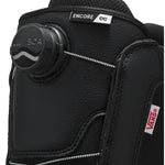 Vans Women's Encore OG Snowboard Boot 2025 - Black snowboard boot with a round, black BOA dial on the side.