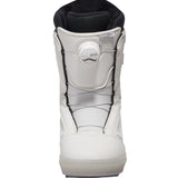 Vans Women's Encore OG Snowboard Boot 2025 - A white snowboard boot with a black logo on the side and a black strap across the top.