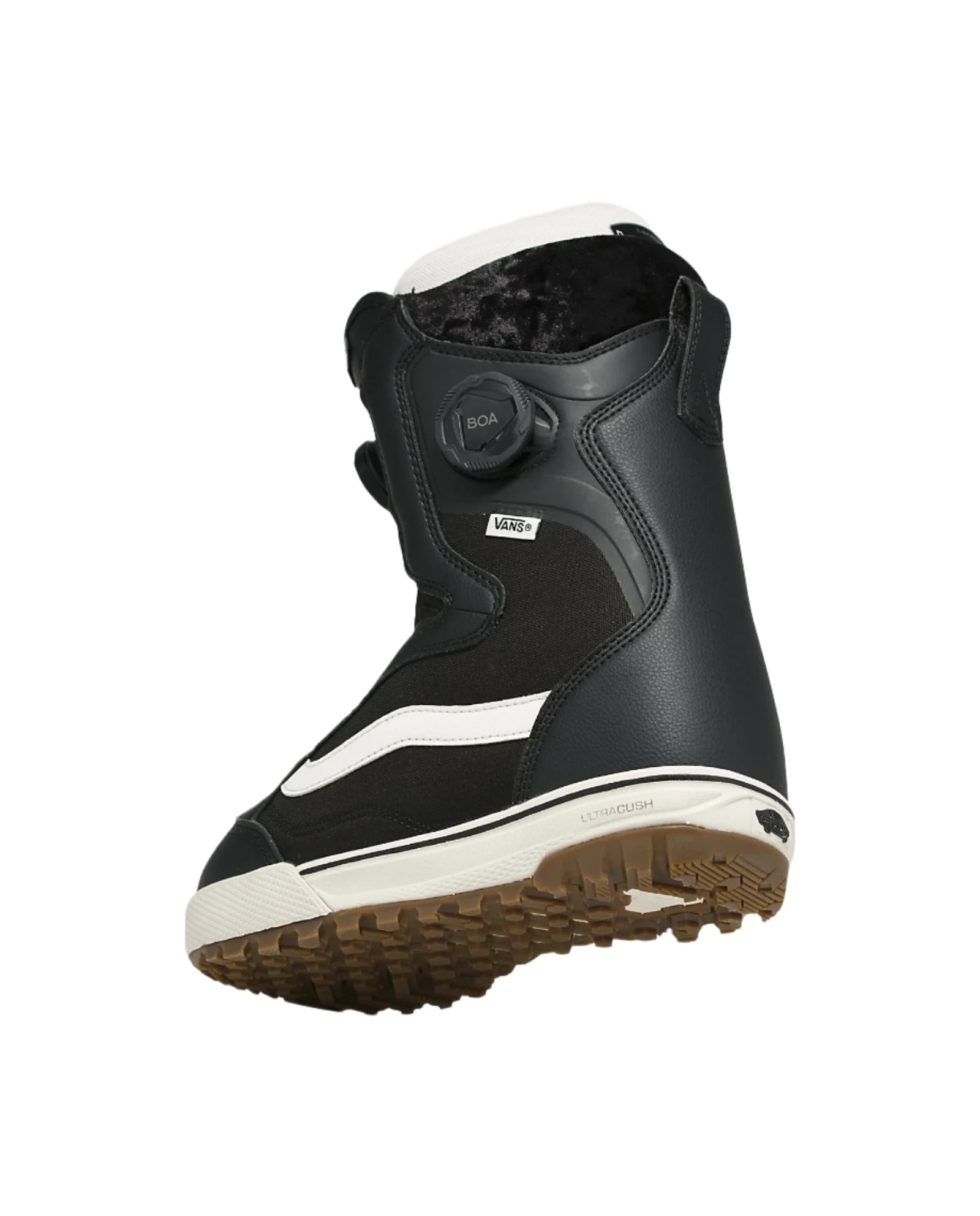 Vans Women's Encore Pro Snowboard Boot 2025 - Black snowboard boot with white accents and a textured sole.