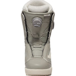 Vans Women's Encore Pro Snowboard Boot 2025 - A gray snowboard boot with a white Nike swoosh logo on the side and a black BOA dial at the top.