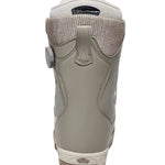 Vans Women's Encore Pro Snowboard Boot 2025 - A light gray snowboard boot with a textured pattern on the upper and a round, silver dial on the side.