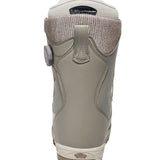 Vans Women's Encore Pro Snowboard Boot 2025 - A light gray snowboard boot with a textured pattern on the upper and a round, silver dial on the side.