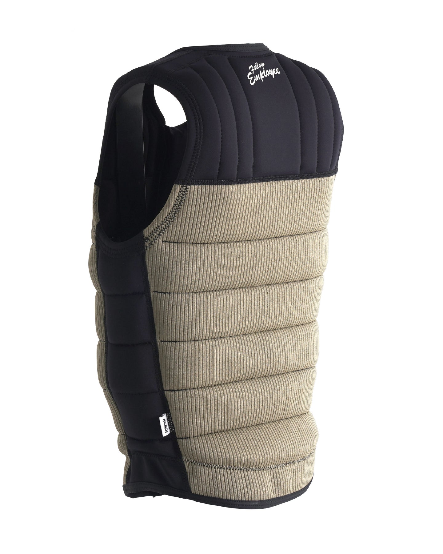 Follow Employee Of The Month Impact Vest 2024 - A black vest with a white logo on the chest and shoulder straps.