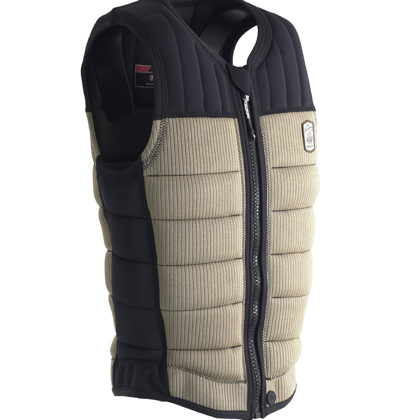 Follow Employee Of The Month Impact Vest 2024 - A black vest with a white logo on the front and red text that reads "Employee of the Month" above it.