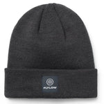 Flylow Longshoreman Beanie 2025 - A dark gray beanie with a white logo on the front.