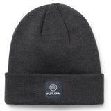 Flylow Longshoreman Beanie 2025 - A dark gray beanie with a white logo on the front.
