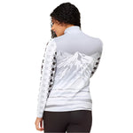 Krimson Klover Women's Groove Base layer Top - A white base layer top with a black and grey abstract pattern on the front, featuring a crew neck and long sleeves.
